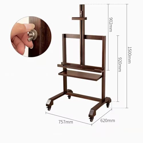 Soporte móvil de madera maciza ajustable para TV miniatura 2
