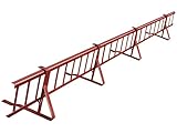 Kit completo de barrera anti-nieve de 1,5 m para tejas de hormigón y cerámica, con 4 soportes (Altura de la barrera: 15 cm, RAL 3011 Rojo)