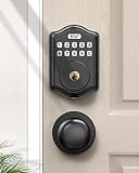 Keyless Entry Door Lock Set, Front Door Lock Set with Knob, Electronic Keypad Door Lock,300 Code Use