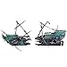 Jkjhbhged Large Aquarium Decoration Boat Plactic Aquarium Ship Air Split Shipwreck Fish Tank Decor C