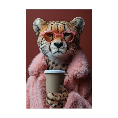 NEKAOEU(�l�J�I�E) ���� ���ۉ� ���� �A�[�g�p�l�� �|�X�^�[ ���W���[�q���E�̕ǉ� ���� �ǉ� �Ǌ|�� - �Ǐ��� �G�� - ���G �\�t�@�̔w�i�� �C���e���A - ���� �C���e���A �G ������� ���_�� ��(�s���N)-20x30cm �z����