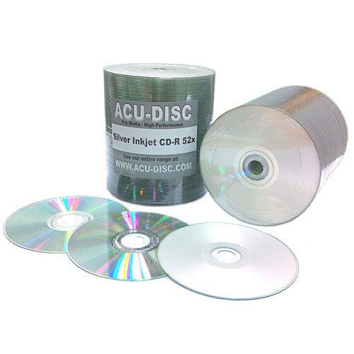 Buy 100 Blank ACU DISC Silver Inkjet Printable CD R80 Full Face 52x 