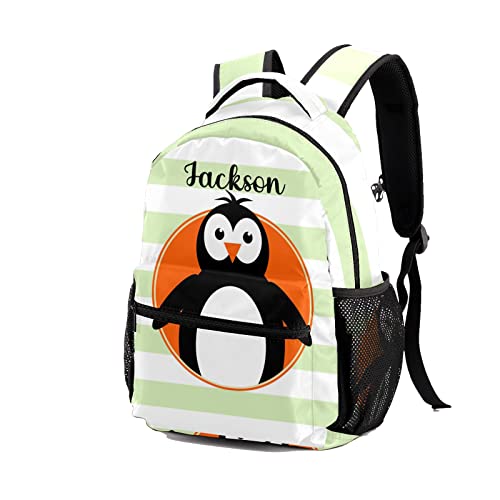 Custom Kids Backpack, Personalized Student School Bags for Boys & Girls, Bookbags for Travel Cute Penguin2
