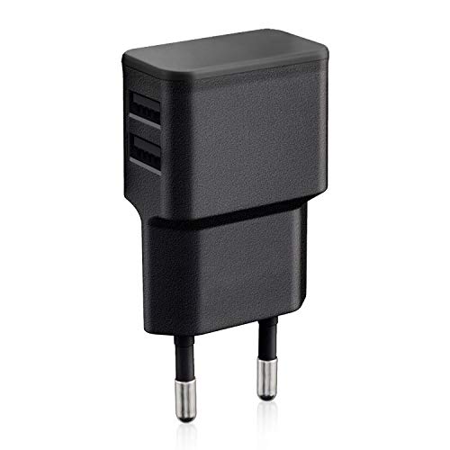 Wicked Chili   Cargador Doble USB 12W / 2400mA Pro Series   Fuente de alimentación Universal para teléfono móvil, Reloj, batería Externa y Altavoz Bluetooth, Adaptador de Corriente USB 2 enchufes