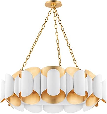 Hudson Valley Lighting Banks - 12-Light Chandelier - Gold Leaf/White Finish