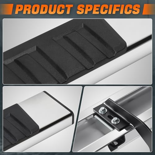 Estribos Acero Inoxidable 6.75 in. para Silverado Sierra miniatura 3