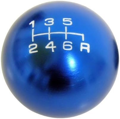 VMS RACING 10x1.25mm Thread 6 Speed JDM Round Ball Shift Knob in Blue Billet Aluminum for 03-08 2003-2008 Nissan 350Z Fairlady Z