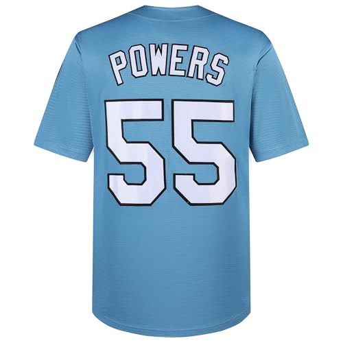 Kenny Powers Jerseys, Camiseta de béisbol Myrtle Beach Mermen #55, Azul y Verde, para hombres miniatura 3