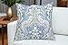 YugTex Ornate Scroll Print Throw Pillow Cover - 20x20 Inch Cotton Blend - Monaco