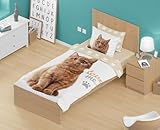 Photo Gallery texpot set copripiumino 140 x 200 cm + 70 x 90 cm stampato cotone con chiusura lampo, motivo animali (gatto marrone) Photo Gallery texpot set copripiumino 140 x 200 cm + 70 x 90 cm stampato cotone con chiusura lampo, motivo animali (gatto marrone)