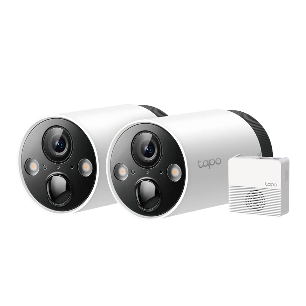 Tapo C420S2 Telecamera Wi-Fi Esterno Qhd 2K, Batteria Senza Fili, Allarme Con Rilevamento Del Movimento, Ai Detection, Ip65, 2 Vie Audio, Visione Notturna a Colori, 2 Telecamere Hub