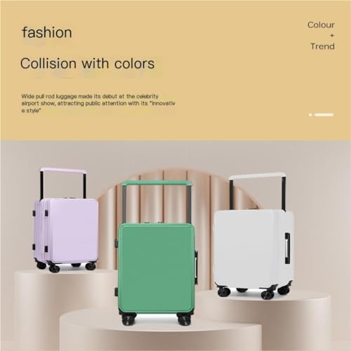 Suitcase Double Front Center Wide Trolley Suitcases For Men And Women Password Suitcases Business Boarding Suitcases Suitcase Tags(Gray,20in)4