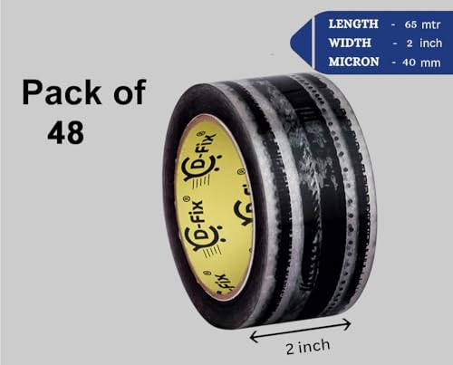 Image of D-fix Amazon Printed Packing Tape 2 Inch (48mm) -65 Meter | 48 Rolls |Strong Adhesive BOPP Carton Sealing Tape | Heavy Duty Packaging Tape for Shipping, Moving & E-commerce Use