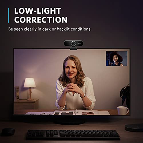 Anker PowerConf C302 Smart Full HD 2K Webcam, USB-C Webkamera mit Mikrofon für PC, Geräuschunterdrückung, Framing & Autofokus mit KI, Individuelles FoV, HDR, 30 FPS, Lichtkorrektur für Konferenzen – Bild 5