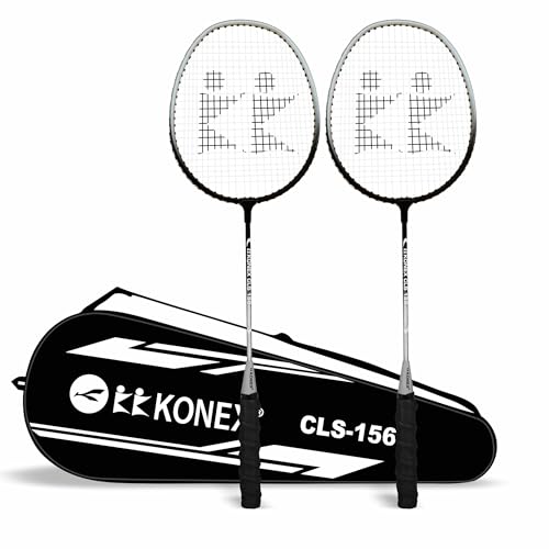 Konex Lightweight Aluminium Composite Badminton Racquet with Free Cover | for Beginner and Intermediate Players (Yellow Full Cover Pack of 2)