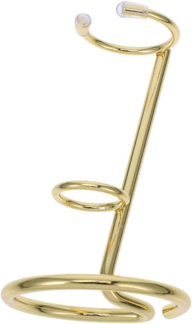 Golden Iron Hexagonal Crystal Scepter Stand for Energy Stones Display