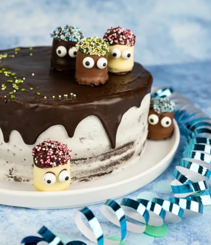 RUF Blue Ice Dekor, Schneeflocken Tortendeko, essbare Zucker-Perlen in eisblau & weiß, zum Verzieren von Torten, Cupcakes Deko