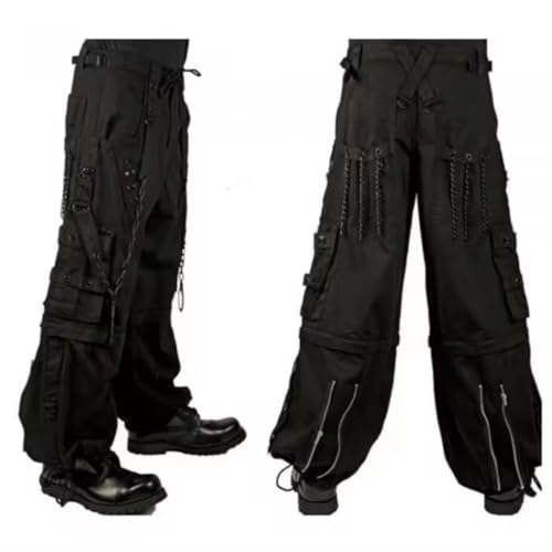 Fashion Gothic Pant Cyber Chain Goth Jeans Punk Rock Black Gothic Vintage Cotton Gens Baggy Style Trouser Pant4