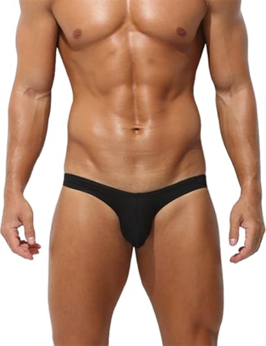 Men's Sexy Briefs, Low Waist three-dimensional Bikini underwear Black