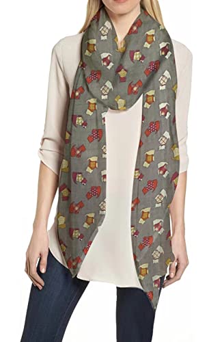 Scottish Terrier Scottie Print Women's Scarf Shawl Wrap Lightweight