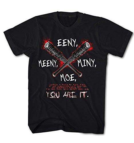 Monkey Print Camiseta Hombre Walking, Dead Eeny Meeny Miny Moe. You Are It ! Negan - Negro, XL