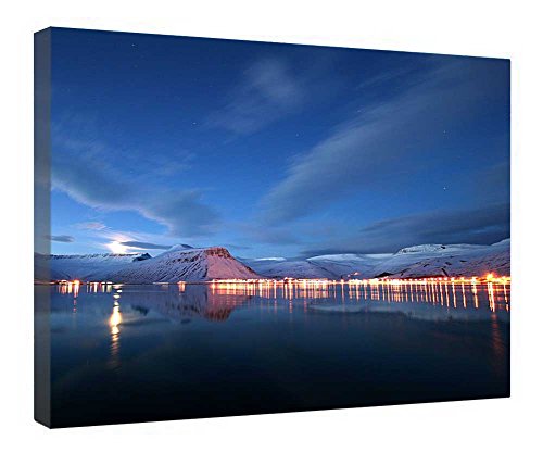 Toile sur lac de nuit de haute qualité avec finition cadre bois précieux