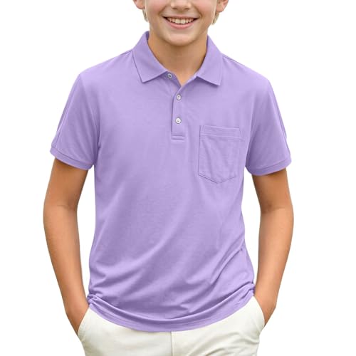 Polo garçon décontracté en coton pour le sport et l'école