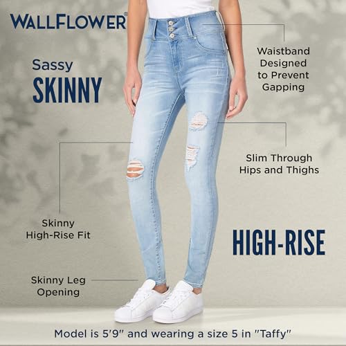 WallFlower Women's Sassy Skinny High-Rise Insta Soft Juniors Jeans (Standard and Plus)4