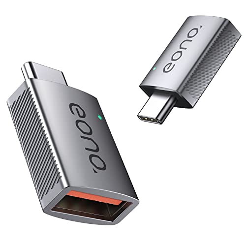 Amazon Brand - Eono Adaptateur USB C vers USB (Paquet de 2), Adaptateur USB C vers USB 3.0, Adaptateur USB Type C vers USB, Adaptateur Thunderbolt 3 vers USB Femelle OTG pour MacBook Air 2020, iPad Cover
