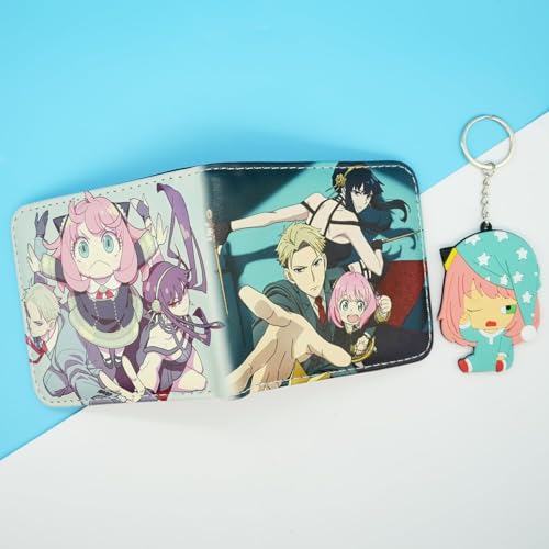 Kawaii Wallet with A Keychain, ID Card Holder Purse Pouch, PU Wallet Durable Card Holder Credit Card Holder Money Bag for Students Teens Girls Boys3