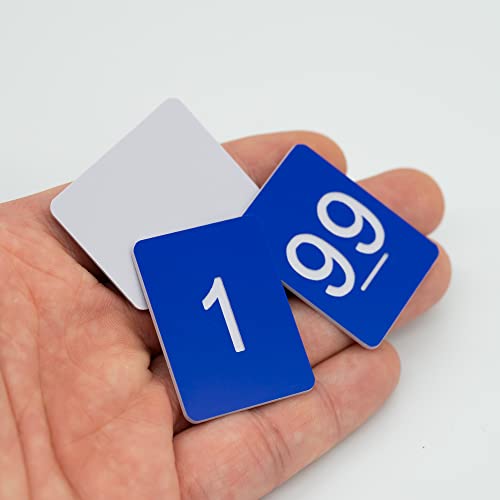 Plastic Numbered Tags Number Disc Number Token Rectangle (0-100, Blue) - Image 4