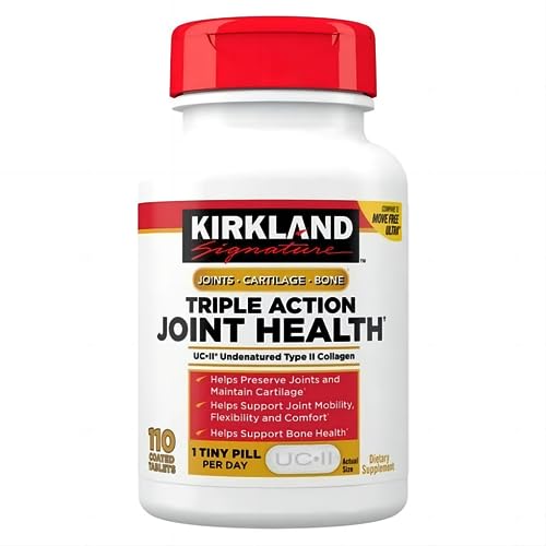 Triple Action Joint Health Dietary Supplement, Contains UC•Il* Undenatured Type Il Collagen, Helps Support Joint Mobility, Flexibility and Comfort, 110 Coated Tablets(Pack of 1)