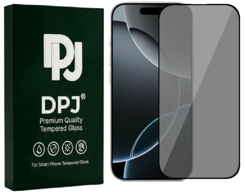 Image of DPJ Privacy Tempered Glass Screen Protector Compatible for iPhone 15 Pro Max (6.7 Inches) with Edge to Edge Coverage [Pack of 1]