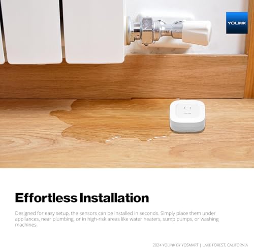Image of YoLink Water Leak Starter Kit: Hub + 2 Leak Sensor 1 (Silent), LoRa Long-Range, App /SMS /Email Alerts, D2D Offline Triggers, 2 AAA Up to 5-Year Battery, Compatible with Alexa /IFTTT /Home Assistant