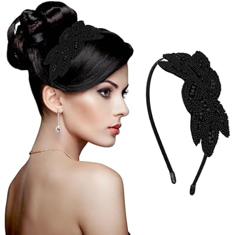 Sibba 1920s Vintage Crystal Headband Cover