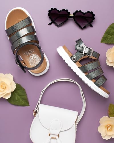 Vince Camuto Girls' Sandals - Open Toe Summer Dress Shoes Strappy Platform Sandals with Adjustable Ankle Strap3