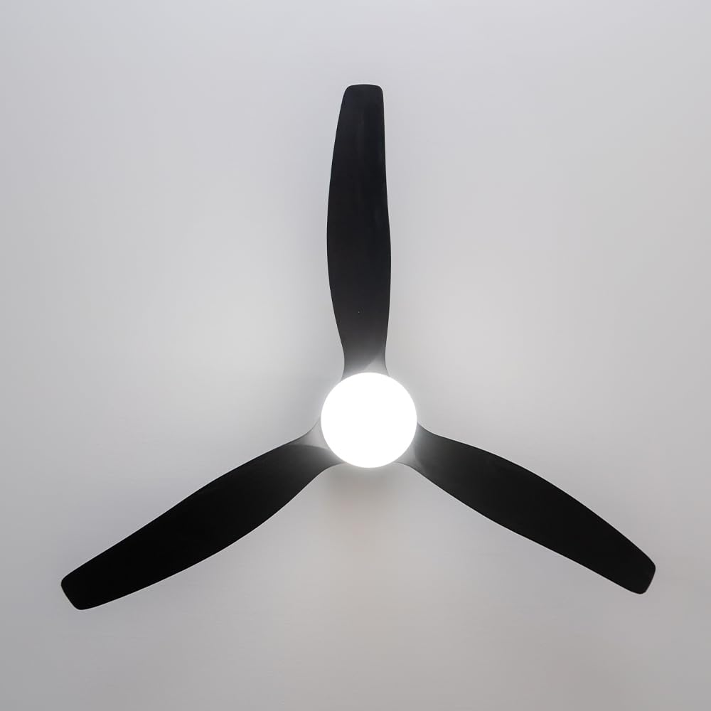 Cecotec Wentylator sufitowy ze światłem i pilotem zdalnego sterowania EnergySilence Aero 5600 Classic Iron & Black. Silnik prądu stałego 40 W, 3 łopatki, światło LED, timer, 6 prędkości, tryb zimowy