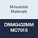 Mitsubishi Materials DNMG432MM MC7015 Coated Carbide DN Type Negative Turning Insert with Hole, Stable Cutting, Rhombic 55?, 0.5" IC, 0.187" Thick, 0.031" Corner Radius, MM Breaker (Pack of 10)