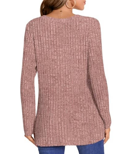 Image of HOTGIFT Women's Pullover Sweaters Winter Tunic Tops Long Sleeve Crewneck Shirts Casual Comfortable Blouse
