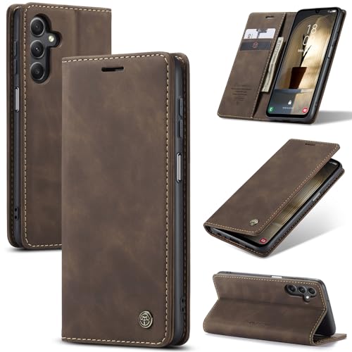 niloucase Custodia per Samsung Galaxy A25 5G Flip Caso in PU Pelle Premium Portafoglio Custodia,Supporto Stand,Chiusura Magnetica-caffè