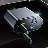 Carregador de carro retrátil 4 em 1 adaptador de carregador de