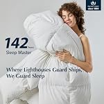 PACIFIC COAST Goose Feather Consolateurs à fibre descendante King Size, Insert de couettes blanc extra fluffy, Ultra-Soft, Respirant, Consolateur de lit de luxe Hôtel toute saison, 8 Coin & Boucles centrales (106"x90")