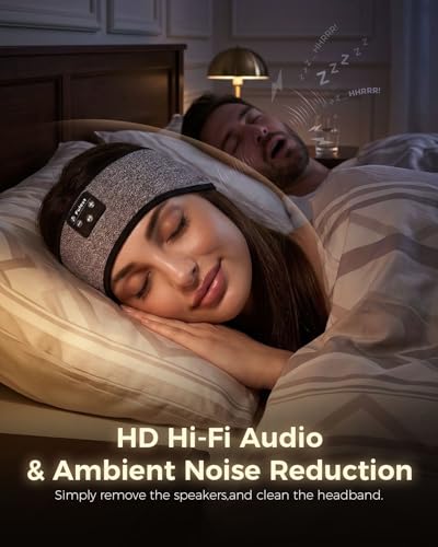 Image of Sleep-Headphones-Bluetooth-Sleeping-Headband - Sleeping Headphones for Side Sleeper, Elastic Music Band Cozy ASMR Wireless Eye Mask Valentines Day Gifts for Her Him Wife Husband Women Men