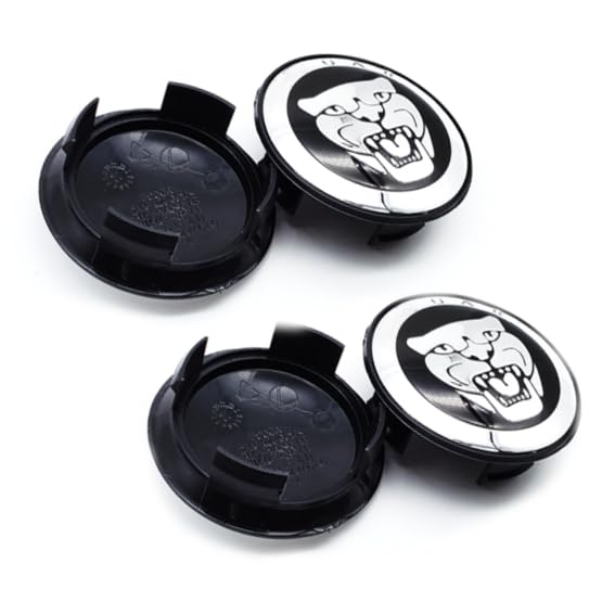 Wheel Hub Center Cap Center Logo Emblem Hub Cover 59mm ABS Material Compatible with XE XF XJ F-Type F-PACE Accessories (JG Black2)