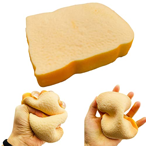 Toast Sliced Bread Stress Toy, Bread Shape Squishes, Sensory Fidget Toy, Stress Relief for Kids & Adults, Tricky Funny Squeeze, Gift for Easter, Christmas and Birthday