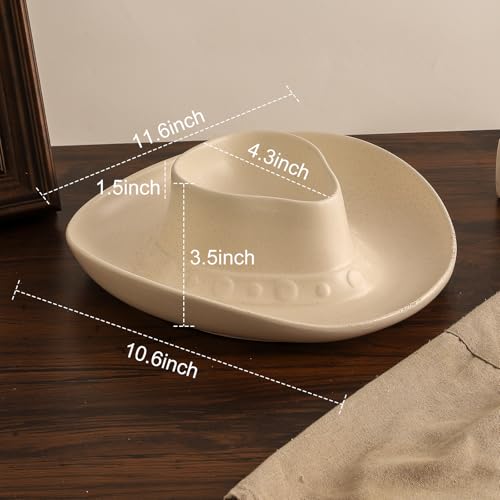 KGCCIZI Chip and Dip Serving Set Bowl Cowboy Hat Chips and Salsa Serving Dish.10.6 x 11.6 x 3.5 in