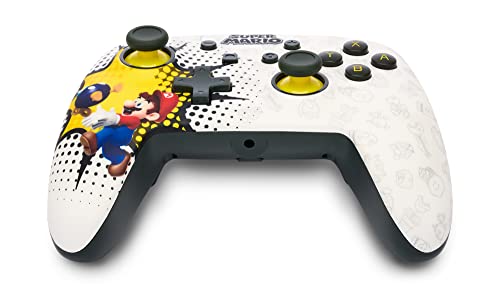 Image of PowerA Enhanced Wired Gaming Controller for Nintendo Switch or Nintendo Switch OLED, Bob-omb Blast, White (Officially Licensed)