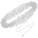 SEWACC Cadena para Joyería de Plateada Material para Collares y Pulseras DIY Cadena de Rollo Segura y Duradera para Manualidades