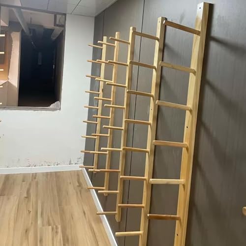 Support mural en bois tapis de yoga et rouleau de massage