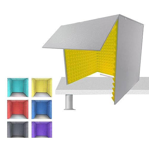 WORDFUN Cabina Portátil de Grabación Vocal, 80 x 80 x 80 cm Escudo de Aislamiento para Micrófono, Espuma Absorbente de Alta Densidad para Estudio en Casa miniatura 1
